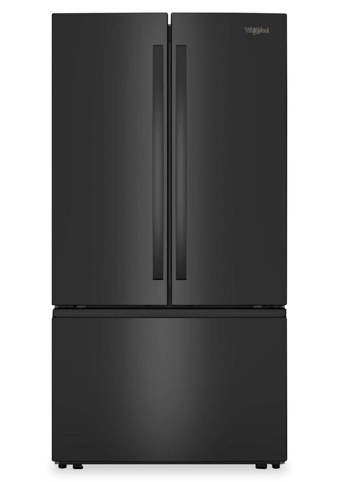 Réfrigérateur Whirlpool de 36 po et de 31 pi3 à portes françaises avec machine à glaçons - noir- WRFF3136SB
