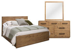 Ensemble de chambre à coucher Henri de Scott Living 5 pièces en bois avec lit, commode et miroir, brun - format très grand lit