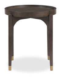  Table de bout ronde moderne Neeva de 24 po - bouleau brun foncé 