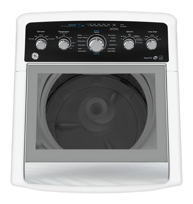 Laveuse GE à chargement par le haut de 4,9 pi³ avec agitateur - blanche - GTW491BMRWS