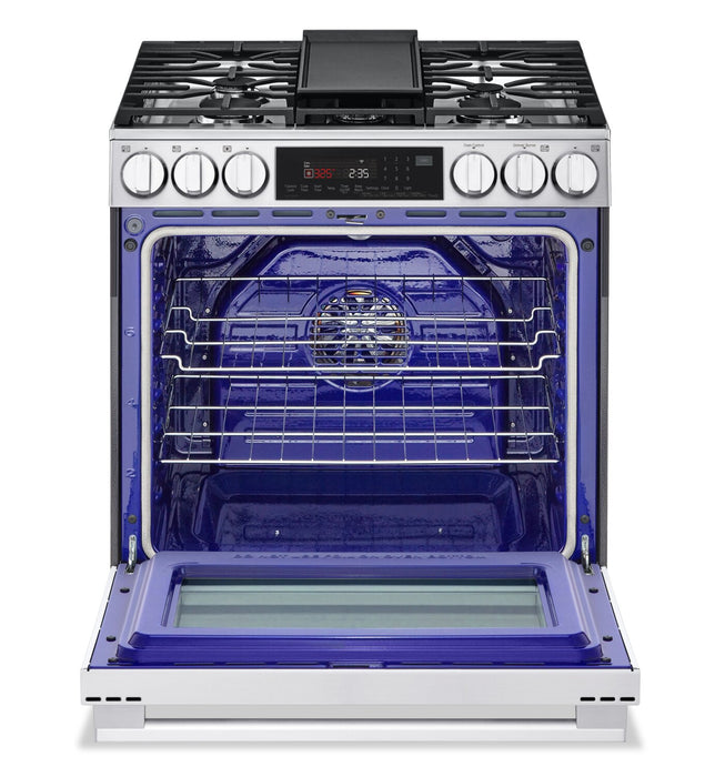 Cuisinière intelligente à gaz encastrée LG de 6,3 pi3 avec friture à air- acier inoxydable résistant aux traces de doigts - LSGL6335X