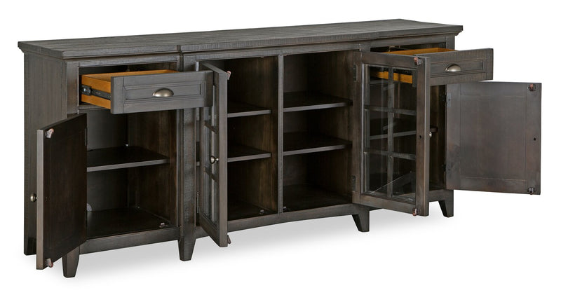 Meuble pour téléviseur traditionnel Wesley de 70 po avec rangement et système de gestion des câbles pour téléviseurs jusqu’à 75 po - graphite