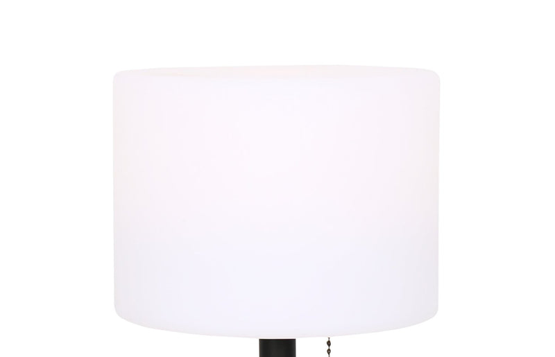 Lampe de table pour l’intérieur et pour l’extérieur moderne portable Solana de 11 po en métal et en acrylique avec port USB - noire