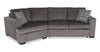 Sofa-lit sectionnel enveloppant de gauche Legend 2 pièces fabriqué au Canada en tissu de chenille - brun étain