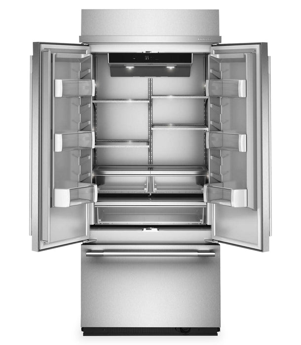 Réfrigérateur KitchenAid de 20,8 pi3 et de 36 po à portes françaises à congélateur inférieur - acier inoxydable - KBFN536SPS
