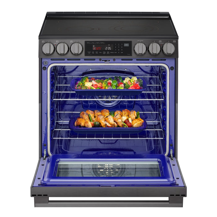 Cuisinière intelligente électrique LG de 6,3 pi3 avec friture à air - acier inoxydable noir - LSEL6335ZE