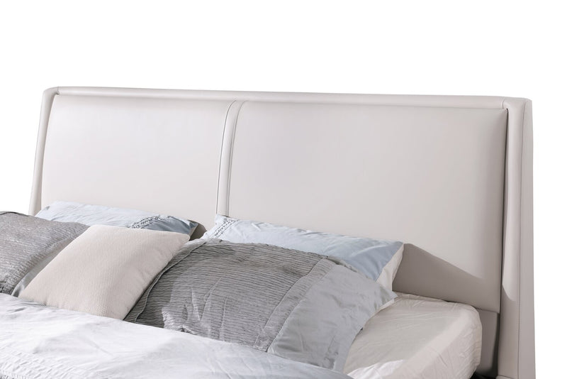 Grand lit de rangement Nico d’apparence cuir - taupe