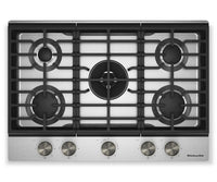  Surface de cuisson KitchenAid au gaz sur métal avec fini CookShield - acier inoxydable - KCGK730SSS