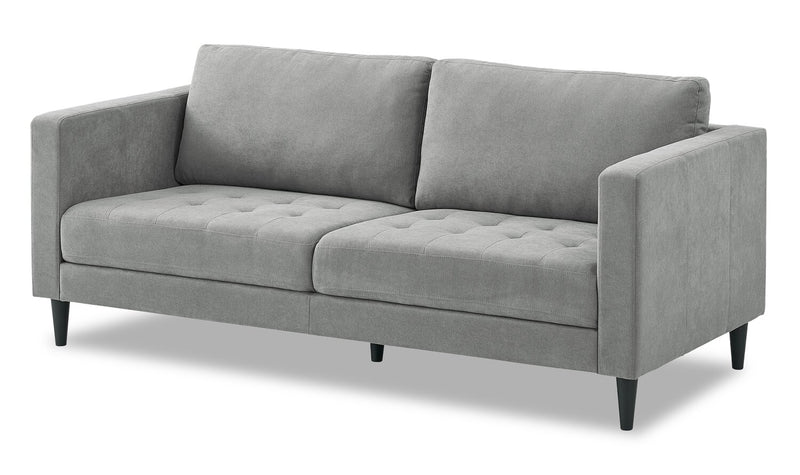 Sofa Metro de 78 po en tissu avec coussins de siège capitonnés et coussins de dossier réversibles - gris