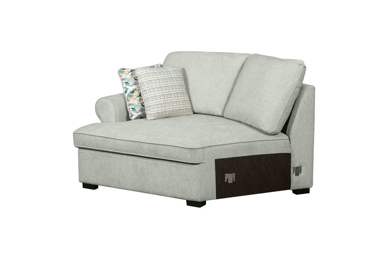 Sofa sectionnel enveloppant de gauche Haven de Scott Living 2 pièces en tissu de chenille - bleu écume de mer