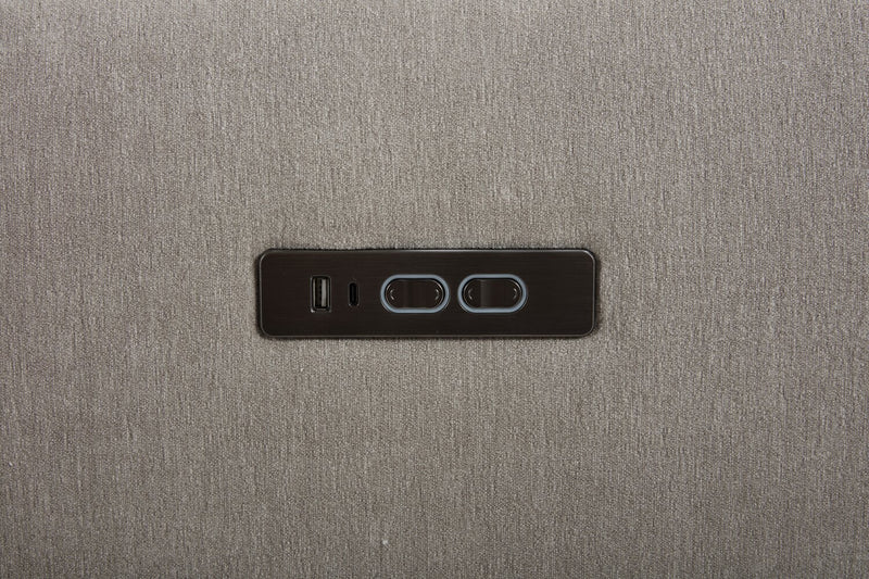 Sofa sectionnel à inclinaison électrique Caprice 5 pièces avec appuie-têtes électriques - truffe