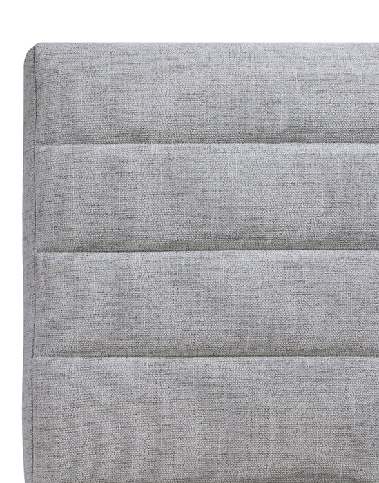 Chaise de salle à manger Lotus en tissu de polyester et bois - gris clair