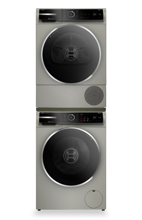 Laveuse à chargement frontal de 2,4 pi³ et sécheuse avec pompe à chaleur de 4 pi³ de série 800 de Bosch 