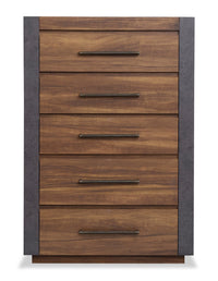 Commode verticale Dante de Scott Living de 36 po (L) x 52,4 po (H) à 5 tiroirs pour la chambre à coucher - brune