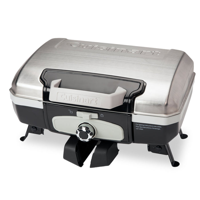 Barbecue de table à gaz portatif Petit gourmet de Cuisinart - argenté - CGG-180TS-C