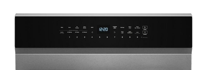 Cuisinière intelligente à gaz Whirlpool de 5 pi³ avec friture à air et autonettoyage - acier inoxydable - WFGS7530RZ