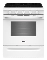  Cuisinière à gaz Whirlpool de 5 pi³ et de 30 po avec cuisson à air - blanche - WSGS5030SW