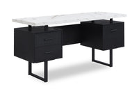  Bureau Winslow de 60 po à 3 tiroirs - noir