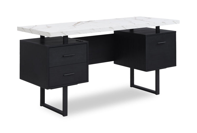 Bureau Winslow de 60 po à 3 tiroirs - noir