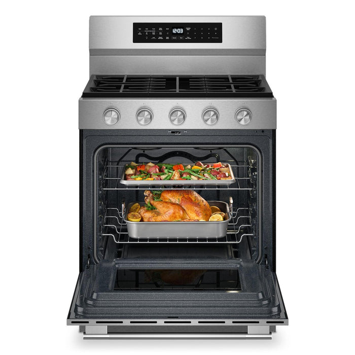 Cuisinière intelligente à gaz KitchenAid de 5,0 pi3 et de 30 po avec modes par convection - acier inoxydable résistant aux traces de doigts - KFGS530SPS