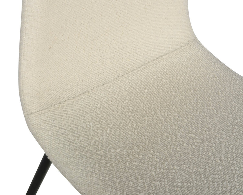 Chaise de salle à manger Joss en tissu de polyester et en métal - blanche