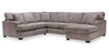 Sofa sectionnel de droite Luxe 3 pièces fabriqué au Canada en tissu avec coussins amovibles - gris colombe Zaftig