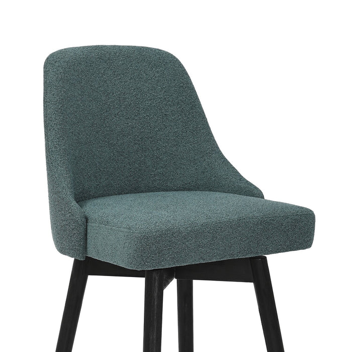 Tabouret Nash de hauteur comptoir en tissu de polyester et en métal avec siège pivotant - bleu