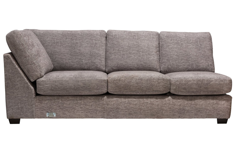 Sofa sectionnel de droite Luxe 3 pièces fabriqué au Canada en tissu avec coussins amovibles - gris colombe Zaftig