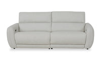  Sofa à inclinaison électrique Kailyn de Cindy Crawford Home de 92 po en tissu avec appuie-têtes électriques- beige