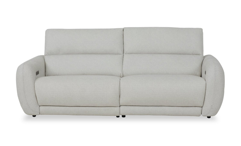 Sofa à inclinaison électrique Kailyn de Cindy Crawford Home de 92 po en tissu avec appuie-têtes électriques- beige 