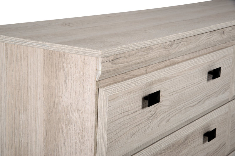 Ensemble de chambre à coucher Yorkdale 5 pièces avec lit de rangement à 12 tiroirs, commode et miroir, blanc - format lit double