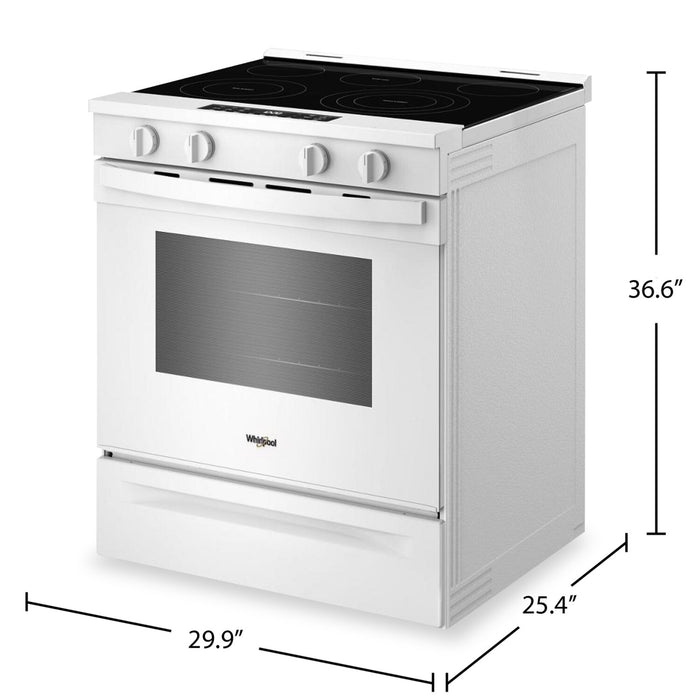 Cuisinière électrique Whirlpool de 5,3 pi³ et de 30 po avec cuisson à air - blanche - YWSES5030SW