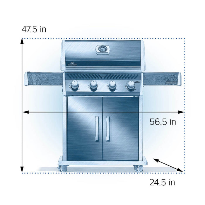 Gril à gaz propane Napoleon de série 525 de 48 000 BTU à 4 brûleurs - R525PK-2