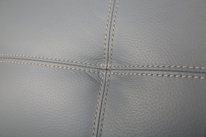 Sofa sectionnel à inclinaison électrique Geneva 3 pièces en cuir véritable avec appuie-têtes électriques et port USB - bleu piscine