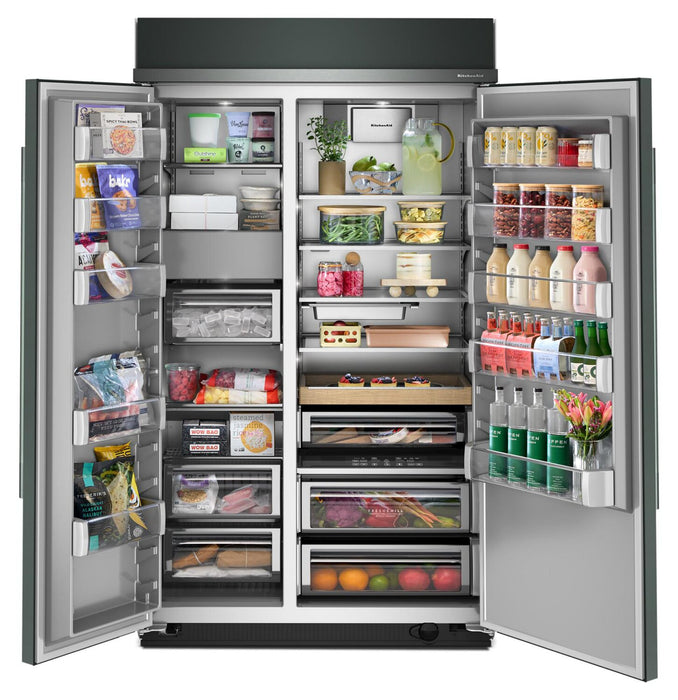 Réfrigérateur encastré KitchenAid de 29,4 pi3 et de 48 po à compartiments juxtaposés - genièvre - KBSN748SJP