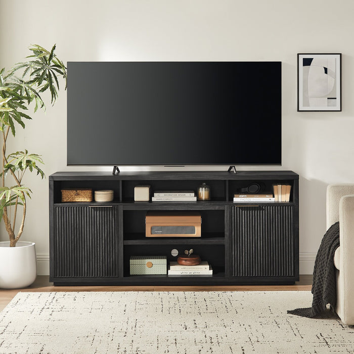 Meuble pour téléviseur Brenner de 64 po avec rangement et système de gestion des câbles pour téléviseurs jusqu’à 60 po - anthracite