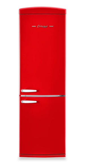 Réfrigérateur Classic Rétro par Unique de 24 po et de 12 pi3 à congélateur inférieur - pomme rouge bonbon - UGP-340L AC R