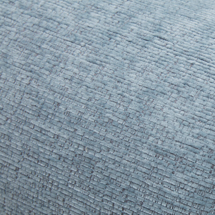 Sofa sectionnel Alora 5 pièces en tissu avec 3 coussins décoratifs et accoudoirs enroulés - bleu