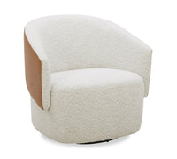  Fauteuil d’appoint pivotant Soho - neige azalée et brun clair Dakota
