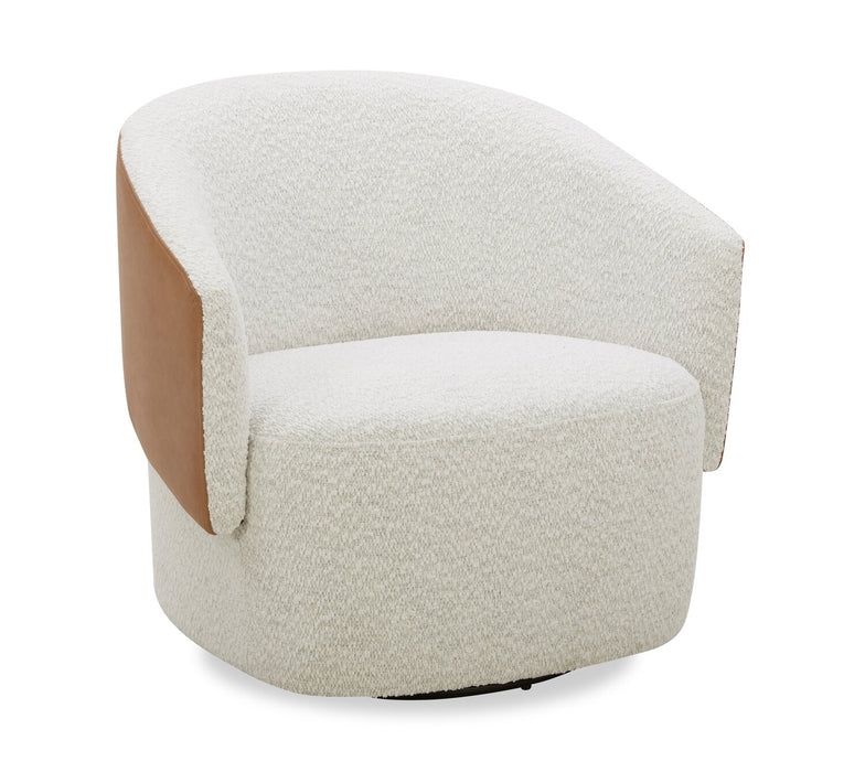 Fauteuil d’appoint pivotant Soho - neige azalée et brun clair Dakota
