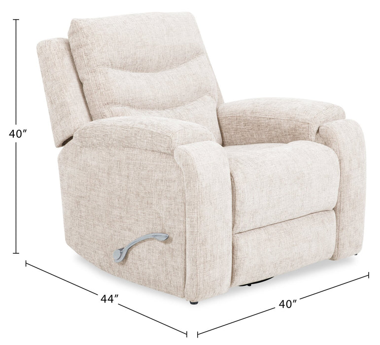 Fauteuil coulissant inclinable Hudson de 40 po en tissu de chenille avec 2 porte-gobelets - taupe