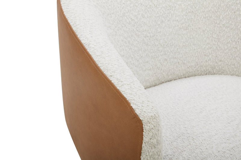 Fauteuil d’appoint pivotant Soho - neige azalée et brun clair Dakota