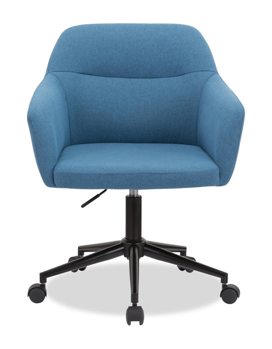 Chaise de bureau pivotante Stevie de 23 po à hauteur réglable - bleue