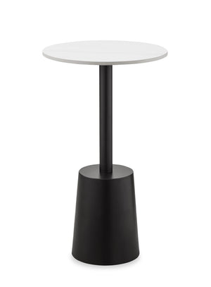 Table d’appoint Nevan de 14 po avec dessus en pierre frittée blanc - noir