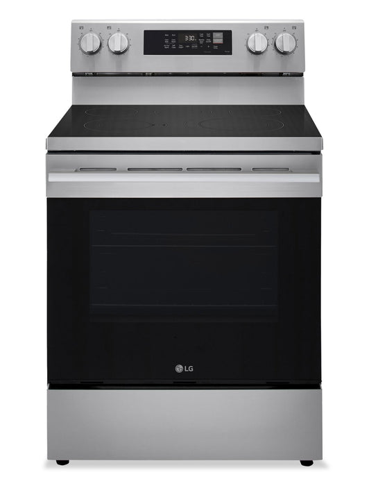 Cuisinière intelligente électrique LG de 6,3 pi³ avec friture à air - acier inoxydable - LREN6323YE