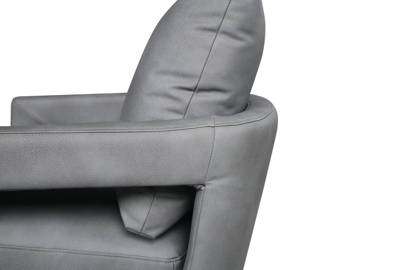 Fauteuil d’appoint pivotant Ever de 28 po en tissu d’apparence cuir - gris