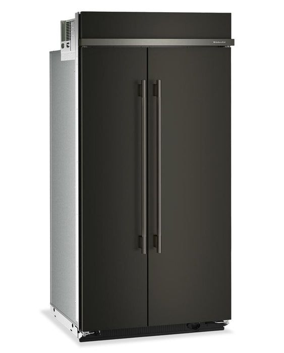 Réfrigérateur encastré KitchenAid de 25,5 pi3 et de 42 po à compartiments juxtaposés - minerai noir - KBSN742SBE