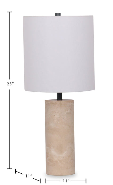 Lampe de table moderne Rocco de 25 po en pierre - travertin naturel