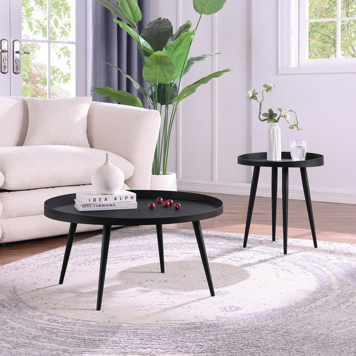  Table de bout moderne Vaughn de 17,7po- noire 