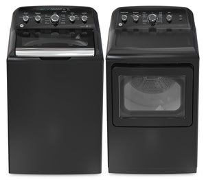 Laveuse à chargement par le haut de 4,9 pi3 et sécheuse électrique de 7,2 pi3 de GE - Gris diamant